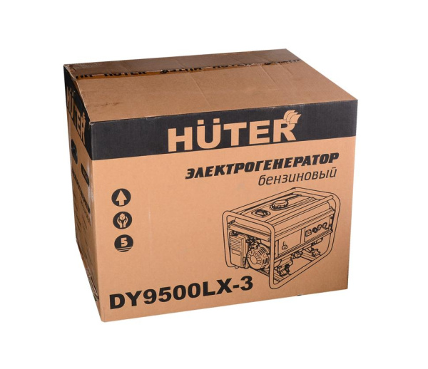 Электрогенератор бензиновый "HUTER" DY9500LX-3 (7500-8000Вт) трехфазный четырёхтактный, 81кг.