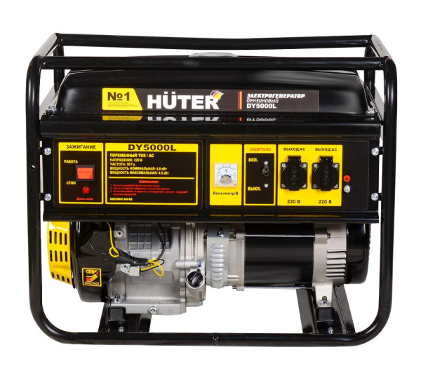 Электрогенератор бензиновый "HUTER" DY5000L (4000-4200Вт) четырёхтактный, 77кг.