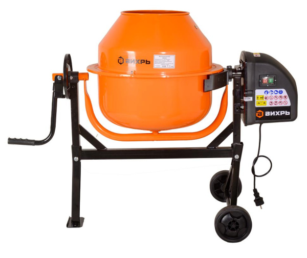 Бетономешалка БМ-63 Вихрь, модель с чугунным венцом, 74/1/1