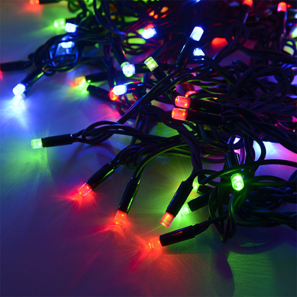 Гирлянда светодиодная уличная рисовая, SE-RICE-10100M, 10M,100LED,мульти(4цв.),IP60,черн шн.1,5м, Funray, 13036