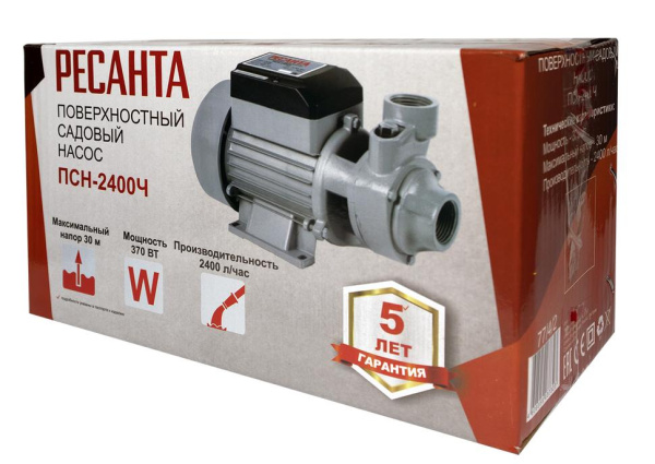 Поверхностный насос ПСН-2400Ч Ресанта, 370 Вт, 77/4/2