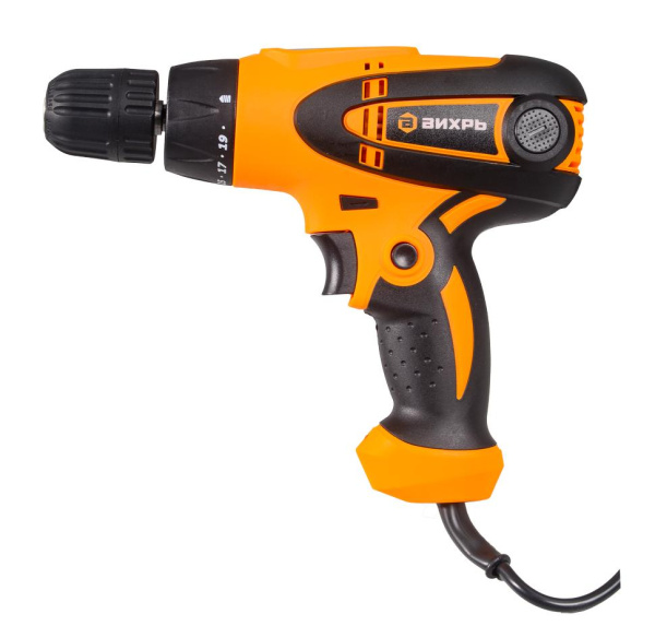 Сетевой шуруповерт СШ-550/2 Вихрь, 550 Вт, 2 скорости: 450 и 1500 об/мин, 34 Н·м, реверс, подсветка, 1.4 кг, 72/16/1