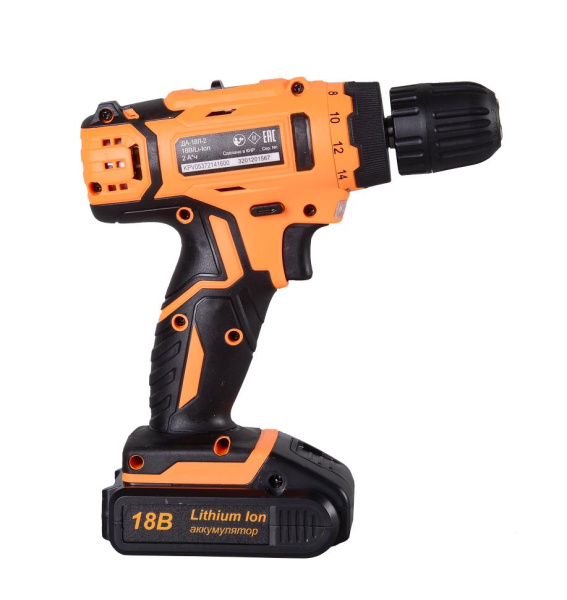 Дрель-шуруповерт аккумуляторная ДА-18Л-2 (2,0 А/ч) Вихрь, 72/14/16