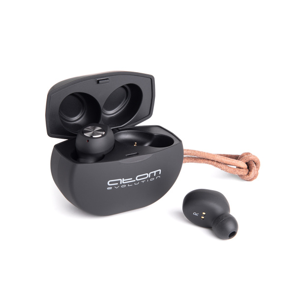 Наушники беспров. внутриканальные АТОМ-E2, Bt5.0, раб. до 5ч, защита IPX4, кейс, Atom, 14112