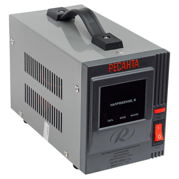 Стабилизатор напряжения "РЕСАНТА" АСН- 1000/1-Ц Вход 140-260В (1000Вт), 63/6/2
