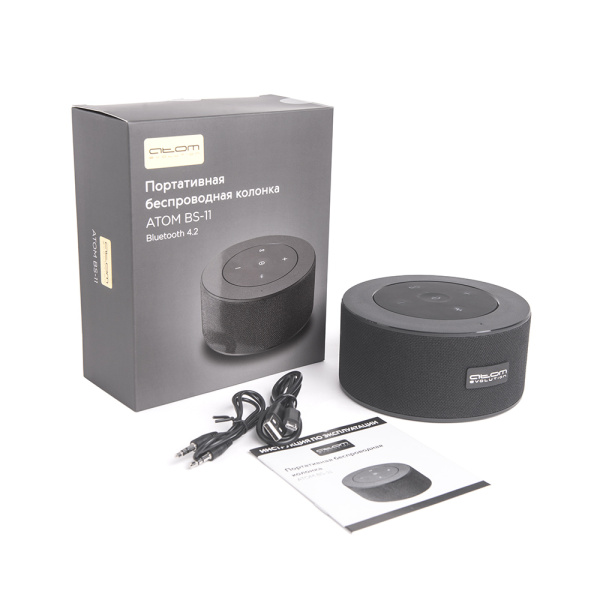 Колонка Атом BS-11, 4*3Вт, 2500мАч, hands free, сопряжение, 14015