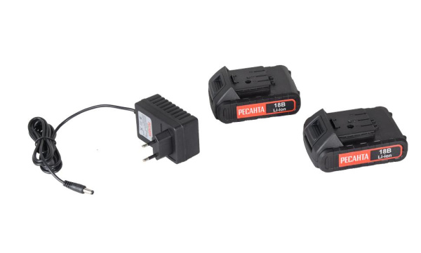 Дрель-шуруповерт аккумуляторная ДА-18-2ЛК Ресанта, 75/14/5