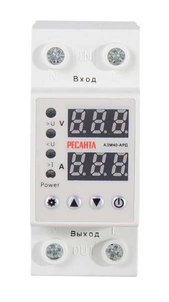Блок защиты по напряжению "Ресанта" АЗМ-40АРД регулируемый (с дисплеем), 61/22/30