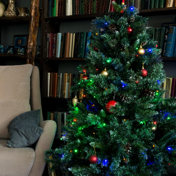 Гирлянда светодиодная "Рисовая" SE-RICE-540M, 5M, 40 LED, мультицвет, черный шнур (2459)