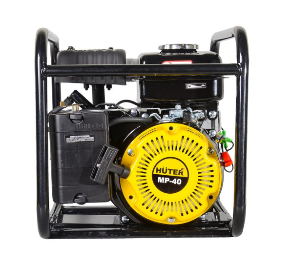 Мотопомпа "HUTER" MP-40 (300л/мин, 2,8л.с.) ЧИСТАЯ ВОДА, высота напора 30 метров, 16кг.