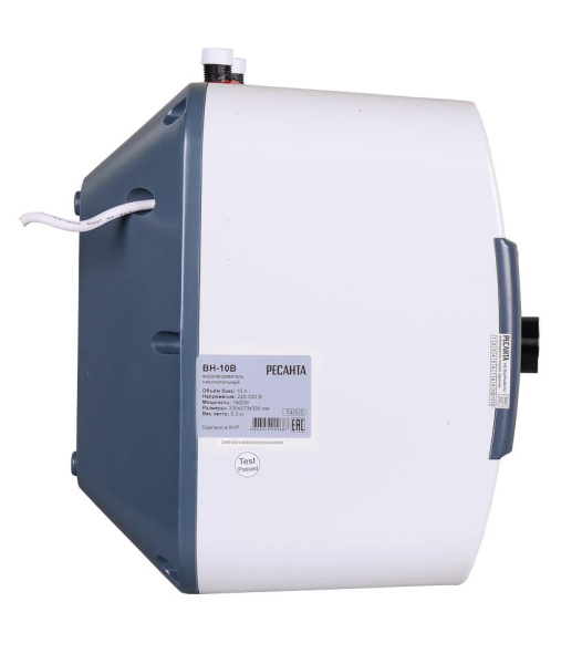 Водонагреватель накопительный  ВН-10В Ресанта, 1500Вт, (ПОД раковиной), 20 мин, 5 лет, 74/5/5