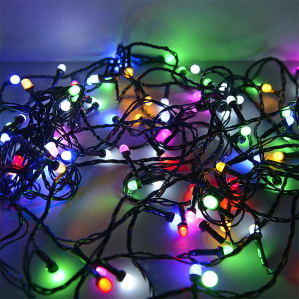 Гирлянда светодиодная "Минишарики", SE-MINI-110M, 10М,100LED,мульти (6цв.),темно-зел.шн.0,7м,контр, Funray