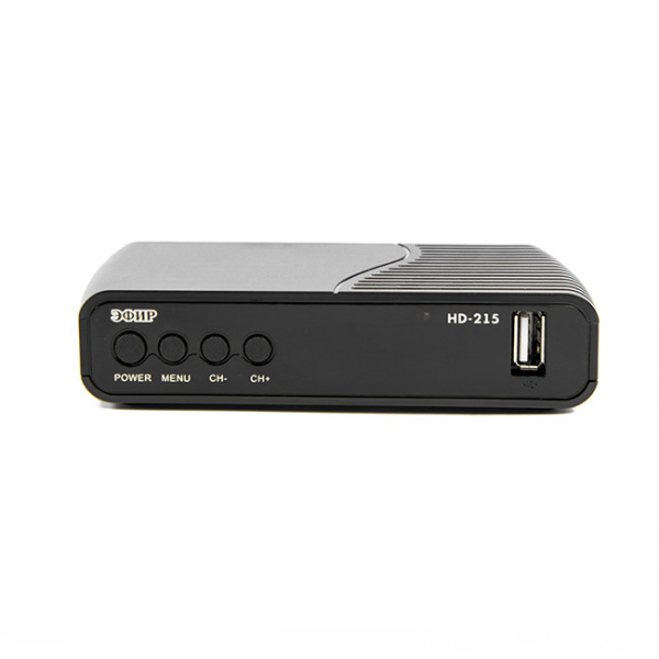 Ресивер эфирный цифровой DVB-T2 HD HD-215, ( приставка ) пластик, дисплей, DOLBY, GX3235S, кабельное ТВ DVB-C, Эфир