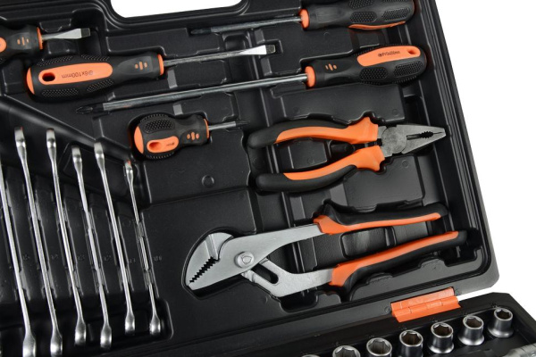 Набор инструментов, 1/2" , 1/4" , CrV, в кейсе 76 предм Вихрь, 73/6/7/4