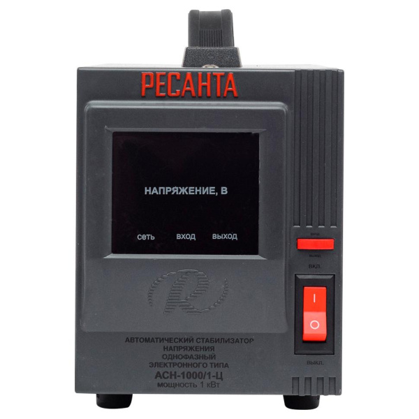 Стабилизатор напряжения "РЕСАНТА" АСН- 1000/1-Ц Вход 140-260В (1000Вт), 63/6/2