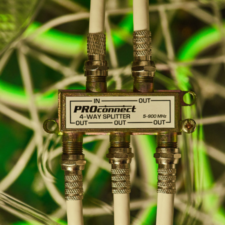 ДЕЛИТЕЛЬ ТВ х 4 под F разъём 5-900 МГц PROCONNECT