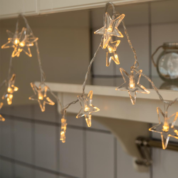 Гирлянда светодиодная "Созвездие", SE-STAR-440WW, 220В, 4м, 40LED, теплый белый, прозр шнур 3м, Funray, 2656