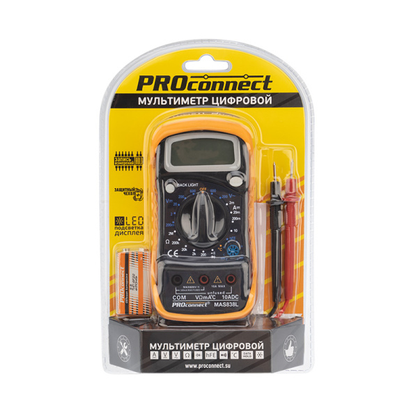 Универсальный мультиметр MAS838L(DT858L) Proconnect