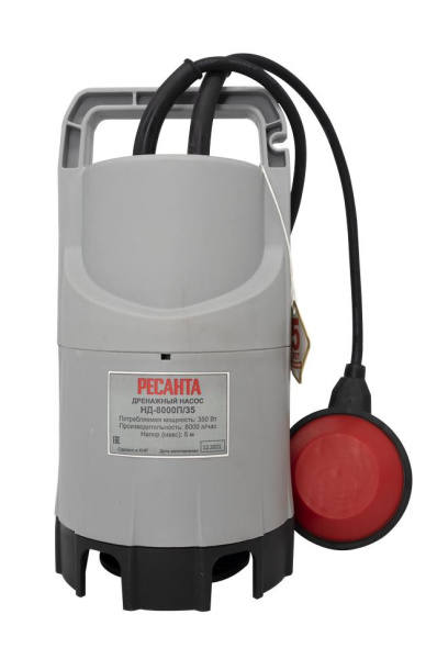 Дренажный насос НД-8000П/35 350Вт Ресанта, грязная вода, 77/2/1