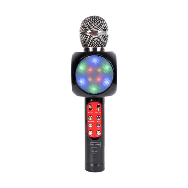 Караоке-микрофон Atom KM-1100L, 3Вт (моно), АКБ 1800мА/ч, Bluetooth - 4.1 (до10м), USB,AUX, беспр.микроф.