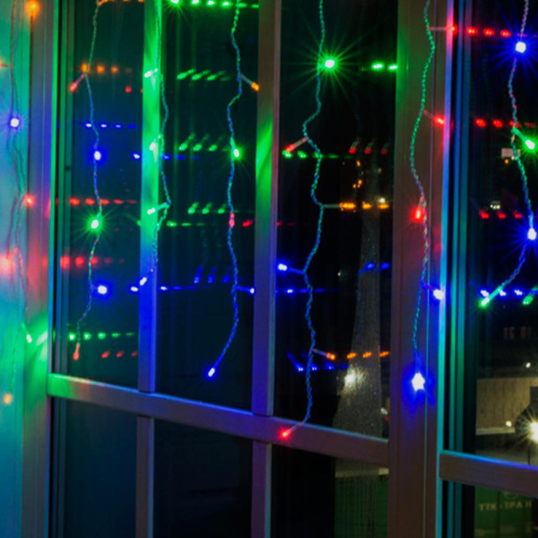 Гирлянда светодиодная "Бахрома" IC-120M, 3.0*0.7м, 120 светодиодов, IP20, 220В, мультицвет (13011)