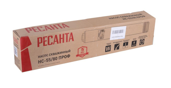 Скважинный насос НС-55/80 ПРОФ Ресанта, шт, 77/3/2