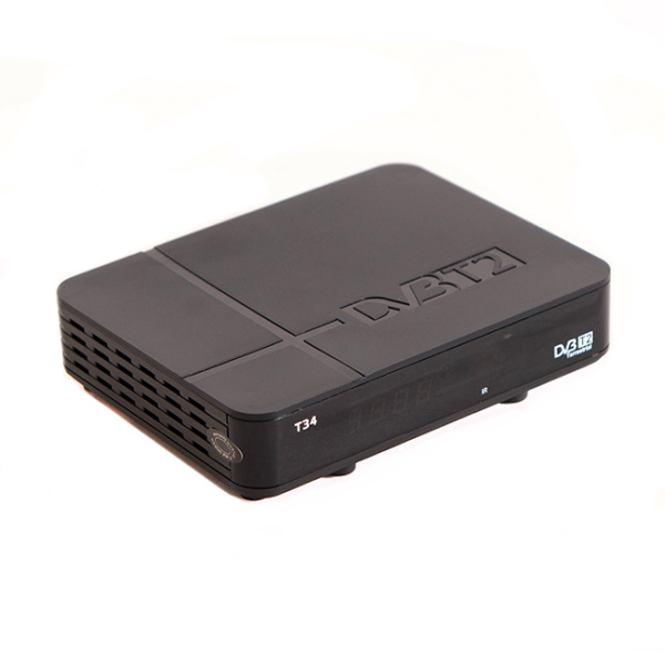 Ресивер эфирный цифровой DVB-T2 HD, T34, ( приставка ) пластик, дисплей
