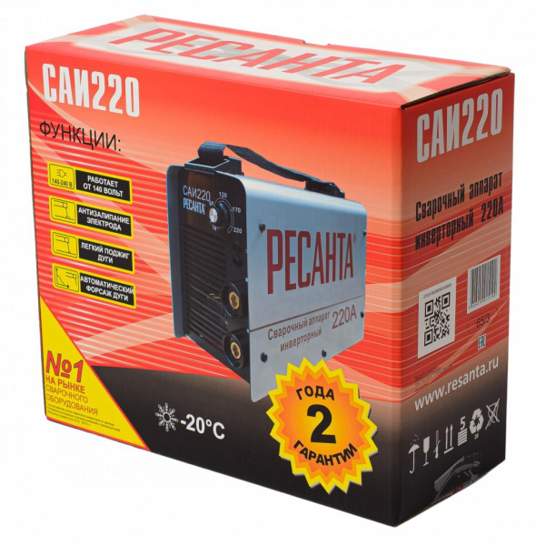 Сварочный инвертор РЕСАНТА САИ 220, 220А, 65/34