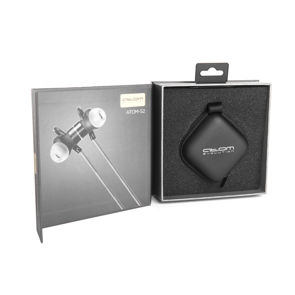 Наушники беспроводные спортивные вкладыши АТОМ-S2, Bt4.1, раб. до 9ч, защита IPX6, кейс, Atom, 14118