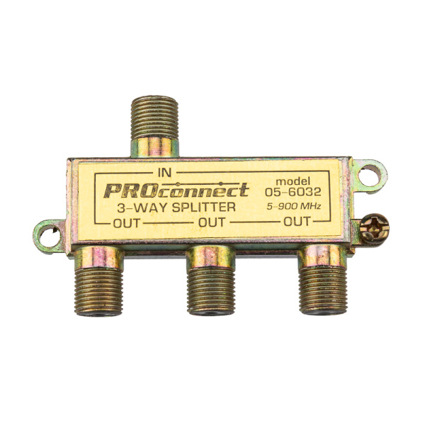 ДЕЛИТЕЛЬ ТВ х 3 под F разъём 5-900 МГц PROCONNECT