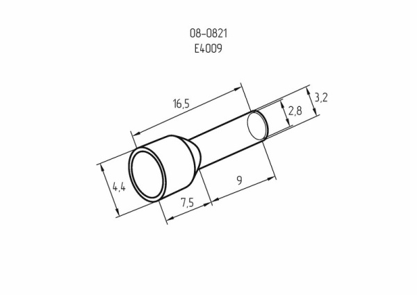 НАКОНЕЧНИК ШТЫРЕВОЙ ВТУЛОЧНЫЙ 4мм² изолированный (НШВИ  F-9мм) серый  REXANT
