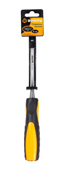 Стамеска-долото  8 мм 2 комп.усиленная рукоятка CrV 73/2/7/1 "ВИХРЬ"
