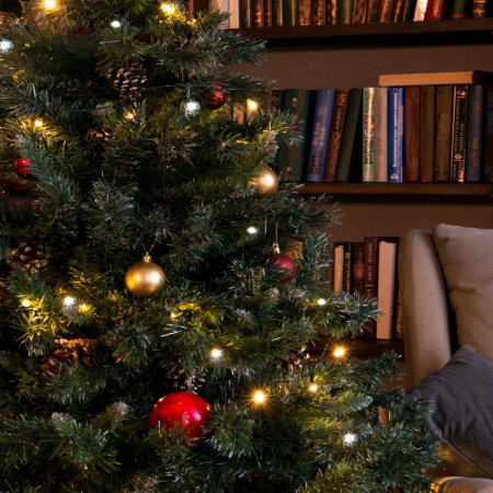 Гирлянда светодиодная рисовая RL-880WW, 8м, 80LED, хол.белый+тепл.белый, темн-зел. шнур 1,5м, Funray, 2648