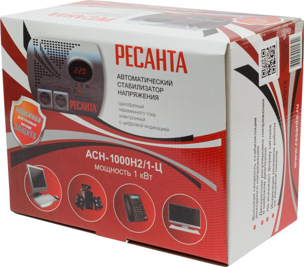 Стабилизатор напряжения РЕСАНТА АСН-1000Н2/1-Ц, 63/6/13