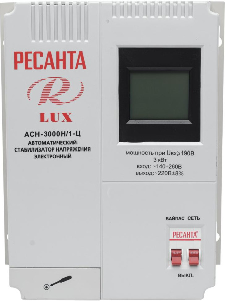 Стабилизатор LUX РЕСАНТА АСН-3000Н/1-Ц, 63/6/21