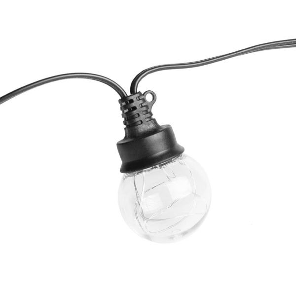 Гирлянда светодиодная уличная "Лампы" SE-BB-10100WW, 10M, 100LED, тепл.бел., IP65, черн.шн.,1,5м, Funray, 2664
