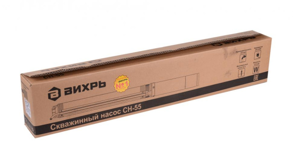 Скважинный насос "ВИХРЬ" СН-55, ЦЕНТРОБЕЖНЫЙ (100мм, 550Вт, 5700 л/час, 55 метров), 68/3/9