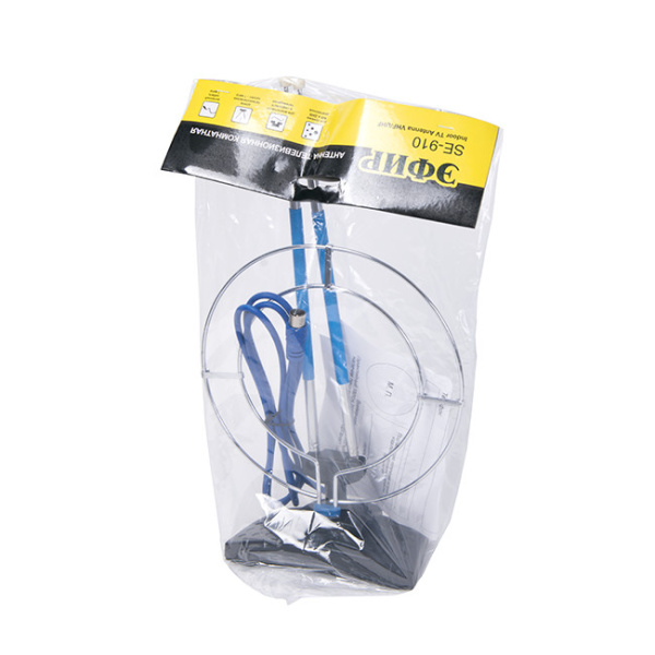 Антенна комнатная пассивная ДМВ+МВ с кольцом Эфир SE-910 (синие усы) усы 1м кабель 1м, 8-12 дБ