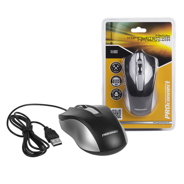 Мышка компьютерная проводная классическая PROCONNECT