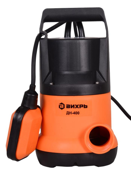 Дренажный насос "ВИХРЬ" ДН-400, 400Вт, макс. высота подъёма 8 метров, 11,3 м3/час (чистая вода), 68/2/1
