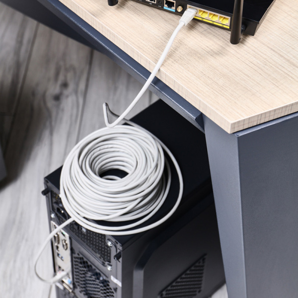 Патч-корд UTP 5e кат. литой 25М СЕРЫЙ REXANT