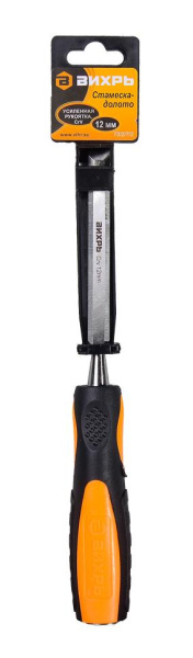 Стамеска-долото 12 мм 2 комп.усиленная рукоятка CrV 73/2/7/2 "ВИХРЬ"