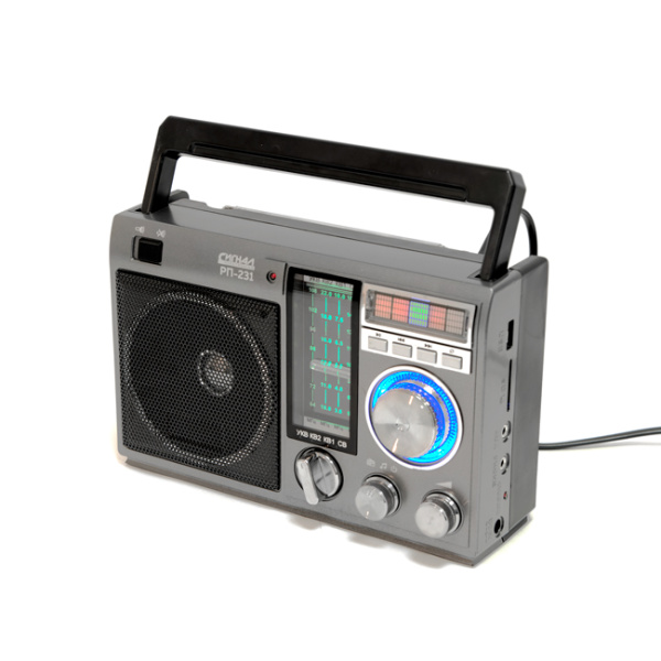 Радиоприемник "Сигнал РП-231", УКВ 64-108МГц, бат. 4*R20, 220V, USB/SD/AUX, светод.фон., 17841