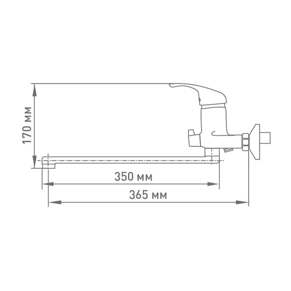 Смеситель для ванны Mix&Fix ZETTA 1007 одноручный, Чехия, тов-114487