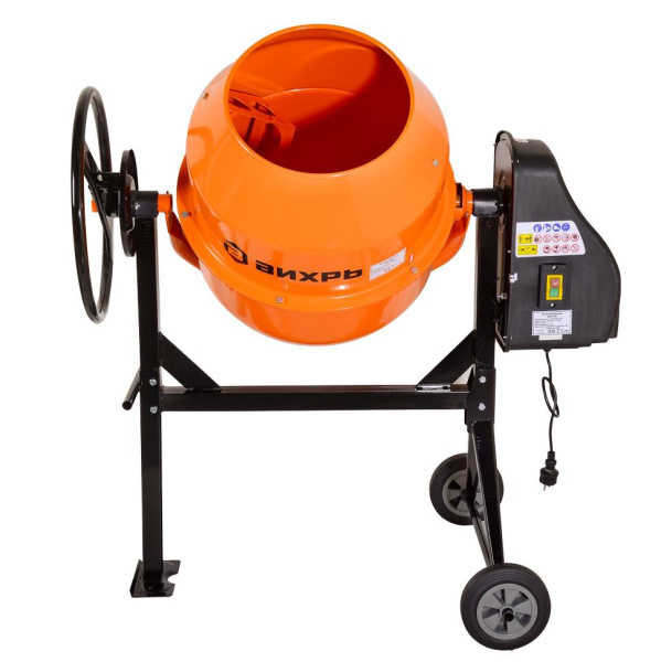 Бетономешалка "ВИХРЬ" БМ-120, модель с чугунным венцом, 74/1/12