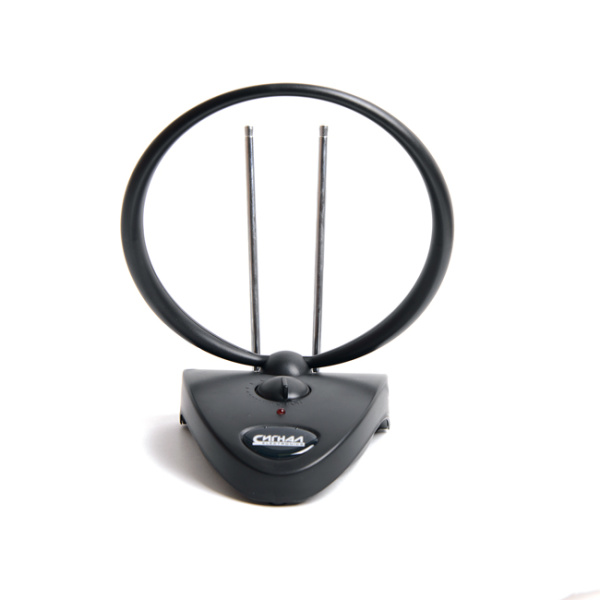 Антенна комнатная DVB-T2/ ДМВ+МВ активная СИГНАЛ SAI-208, усы 1м, кабель 3м, 14-38dB (23391)