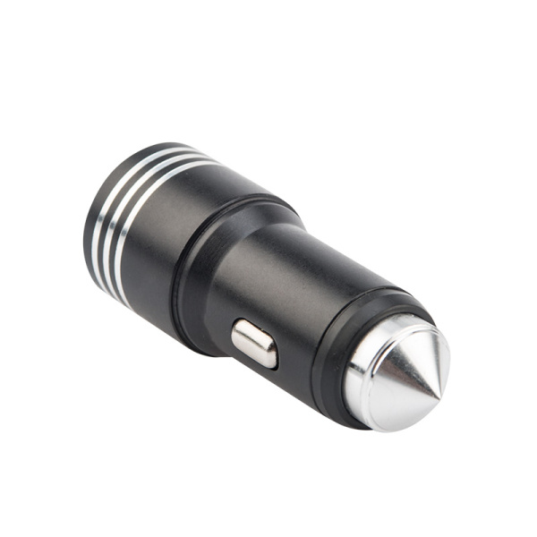 Автозарядка в прикуриватель 2хUSB с молотком (АЗУ) (1000+2100 mA) черная REXANT