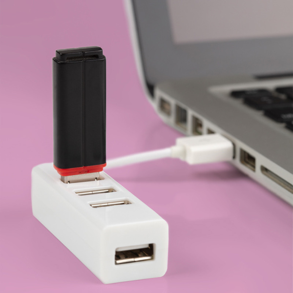 Разветвитель USB на 4 порта белый REXANT
