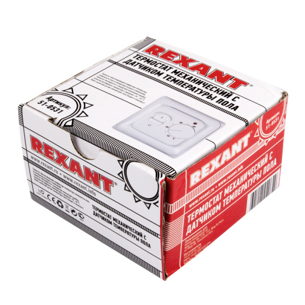 Терморегулятор механический (тёплый пол) с датчиком температуры (3600Вт) REXANT
