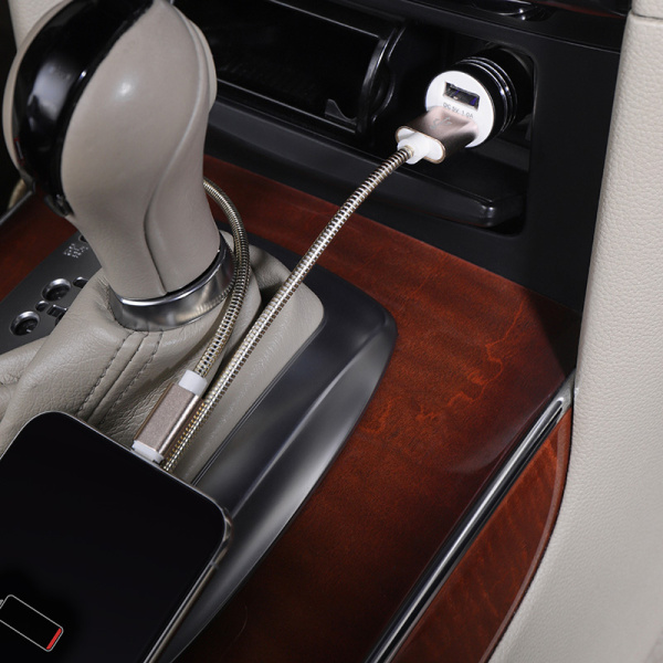 Автозарядка в прикуриватель 2хUSB с молотком (АЗУ) (1000+2100 mA) черная REXANT